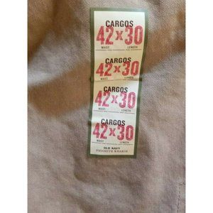 NWT Men's Old Navy Cotton Flat Front Favorite Cargo Pants Size 42x30 Khakis